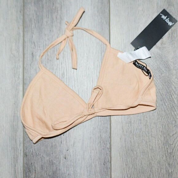 NASTY GAL - Towelling Checkered Triangle Bikini Top - Picture 4 of 4